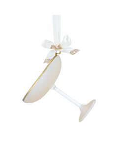 Gisela Graham Champagne Glass with Ribbon Tree Decoration